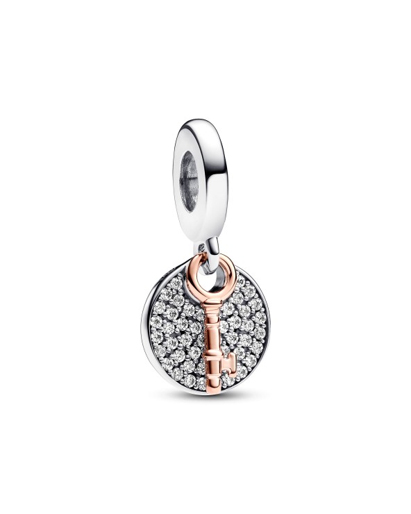Pandora Key Sterling Silver And 14K Rose Gold-Plated Double