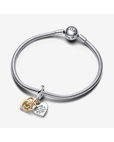 Pandora Heart Sterling Silver And 14K Gold-Plated Double