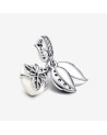 Pandora White Rose Sterling Silver Double Dangle With Mother Of