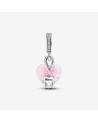 Pandora Mom Heart Sterling Silver Dangle With Pink And Clear