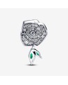 Pandora Rose Sterling Silver Charm With Clear Cubic Zirconia