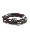 Trollbeads Leather Bracelet Brown/Silver, 36 cm- PLTLEBR-00004