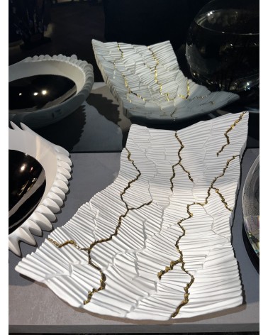 Fos Ceramiche Levante Anemos Centerpiece white and gold-