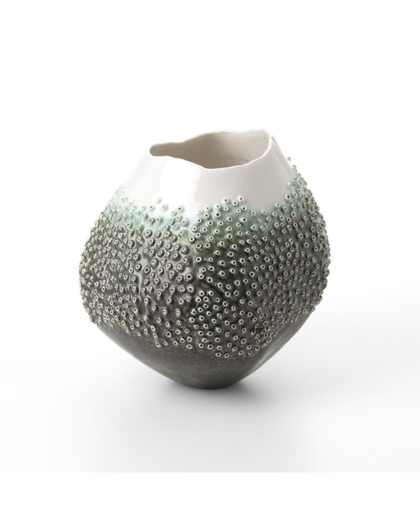 Fos Ceramiche Oceania Vase in green and white porcelain-