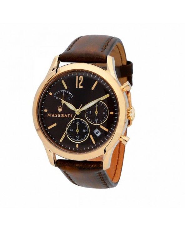 Tradizione watch 42 mm gold and brown
