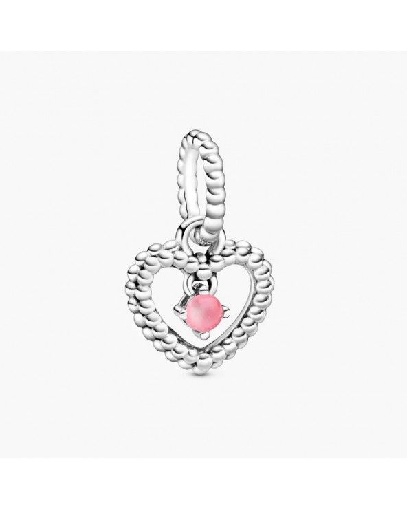 Pandora Charm pendente a cuore petalo rosa decorato con sfere