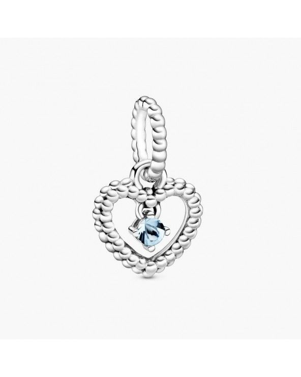 Pandora Charm pendente a cuore azzurro acqua decorato con sfere