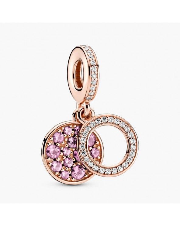 Sparkling Pink Disc Double Dangle Charm
