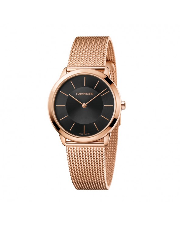 Women's minimal watch stainless steel black dial