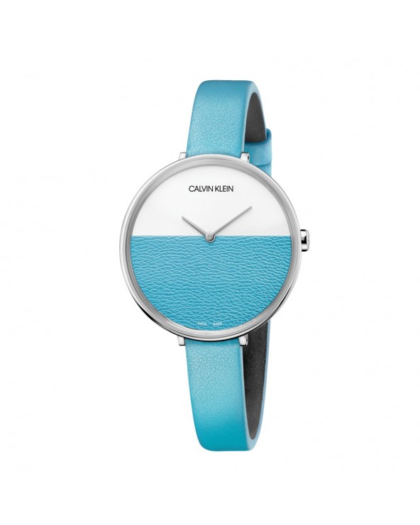 Women's rise watch stainless steel turquoise leather strap