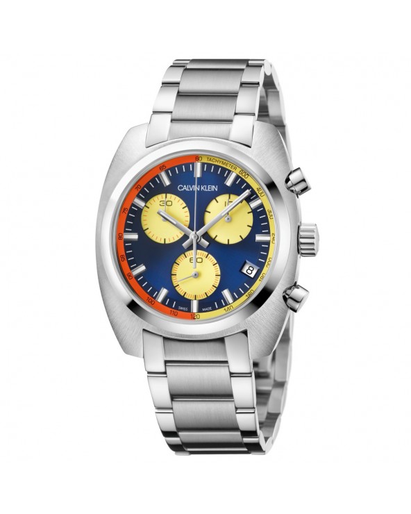 Men's chronograph achieve watch stainless steel blue dial