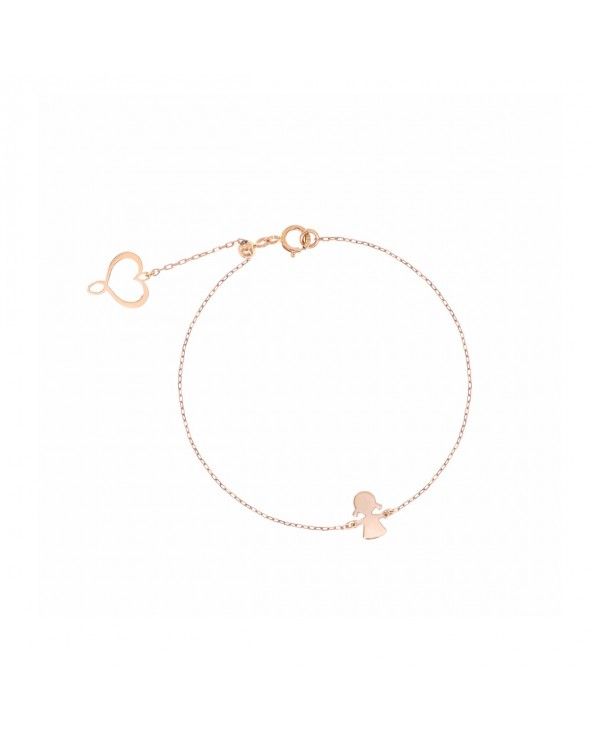 Bracelet with little girl shape in rose gold