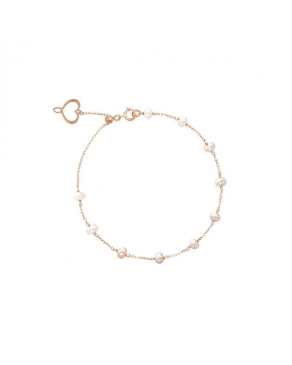 Bracelet made in rose gold with freshwater pearlsAurum bracelet