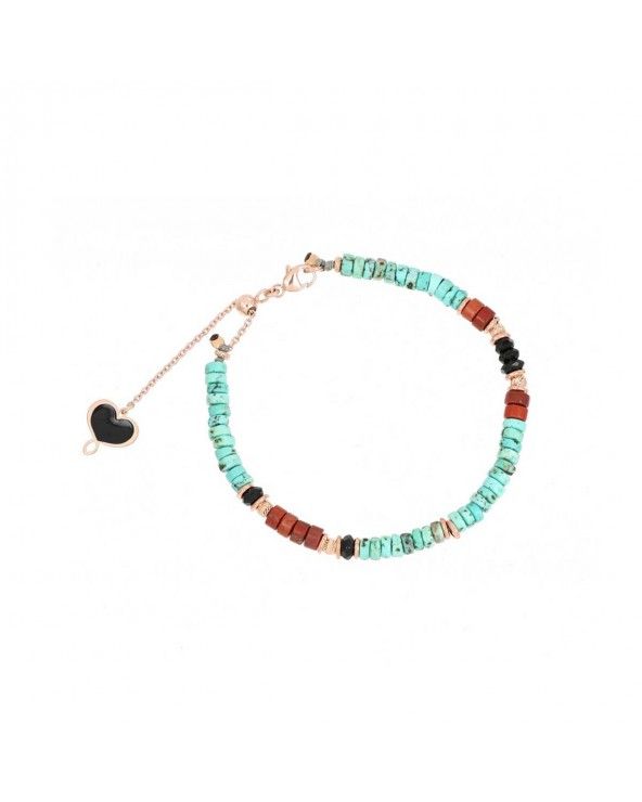 Bracelet with turquoise and red stones