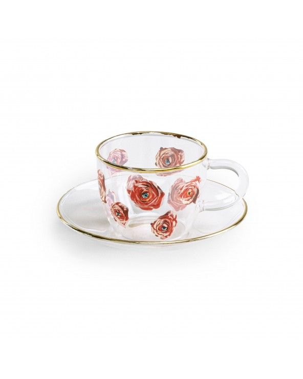 Seletti Tazzina caffè con piattino toiletpaper roses