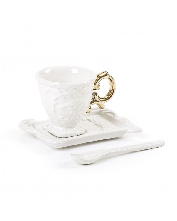 I-wares coffee set with golden handle