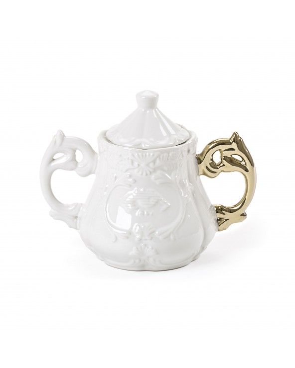 I-wares sugar pot with with golden handle