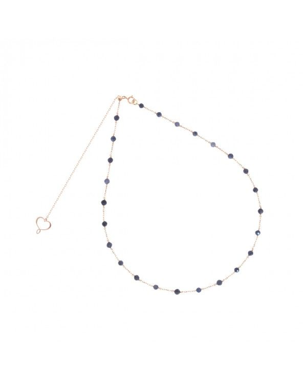 Necklace in gold with sapphire stones