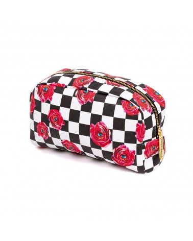 Seletti Beauty-case toiletpaper roses on check