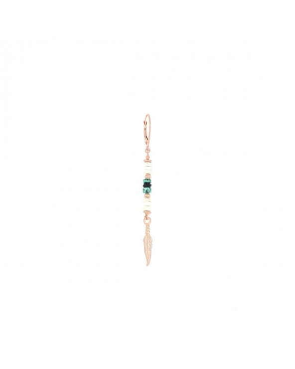 Medium turquoise earring with feather