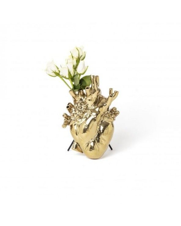 Love in bloom gold vase